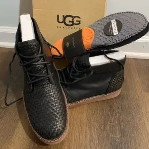 UGG Alin Woven Chukka Sneaker Black UGG | Shoes | Size 2 Black Ugg Alin Woven Leather | Poshmark main image 4